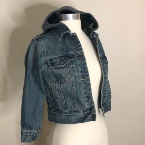 Gap Kids Denim Jacket w/Skull Hoodie Size Small